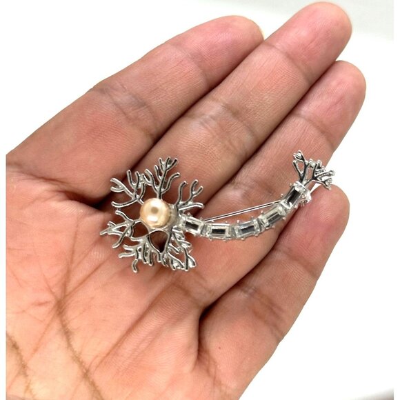 ⭐Hanreshe Neuron Pin Brooch Crystals Medical Jewelry Brain Nerve Cell Chemistry - Picture 2 of 6